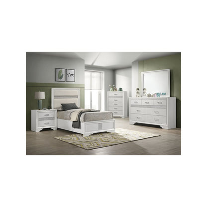 Miranda 54-inch Upholstered Twin Panel Bed White