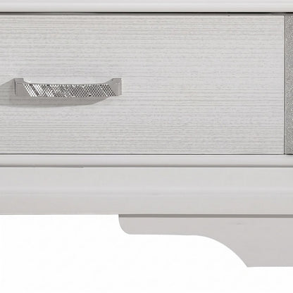 FurniFact Wooden Storage Panel Bed with Crystal Hardware, White