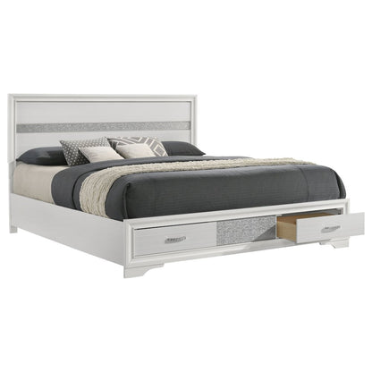 Miranda 51-inch Wood California King Storage Panel Bed White