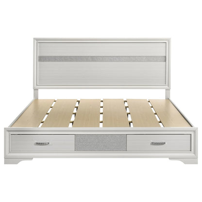 Miranda 51-inch Wood California King Storage Panel Bed White