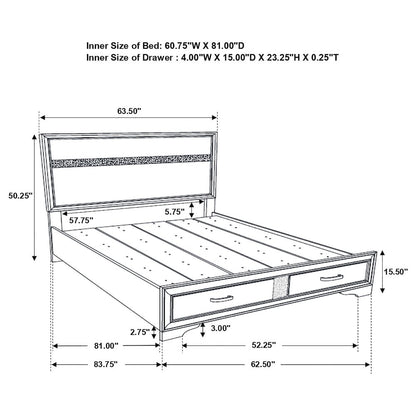 Miranda 51-inch Wood Queen Storage Panel Bed White