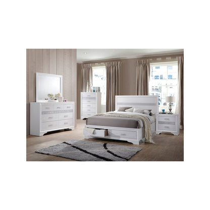 Miranda 51-inch Wood Queen Storage Panel Bed White