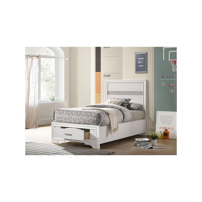Miranda 51-inch Wood Twin Storage Panel Bed White