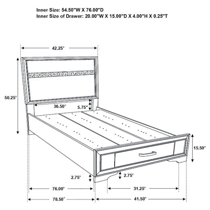 Miranda 51-inch Wood Twin Storage Panel Bed White
