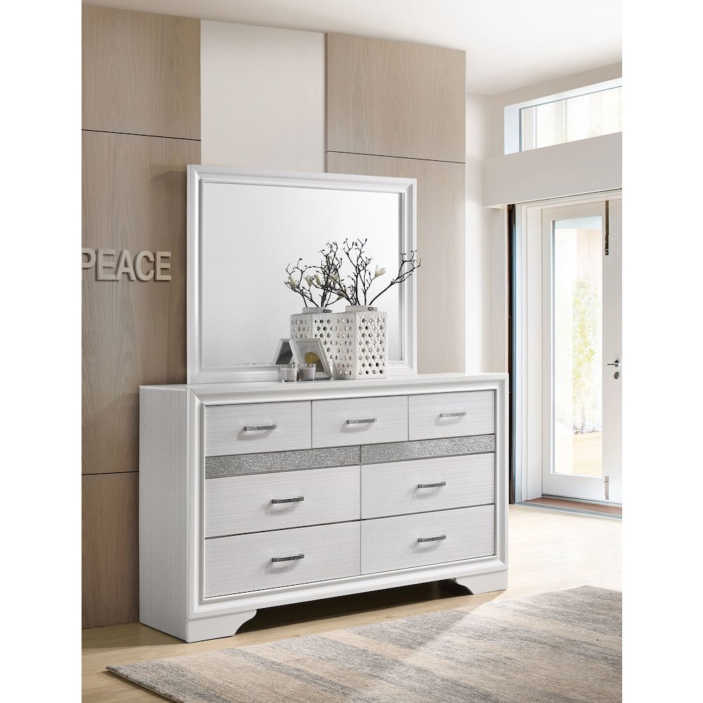 Miranda 7-drawer Dresser with Mirror White