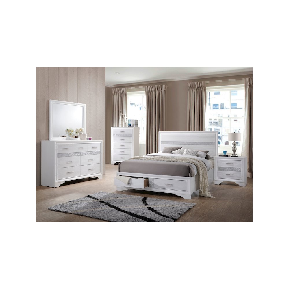 Miranda 7-drawer Dresser with Mirror White