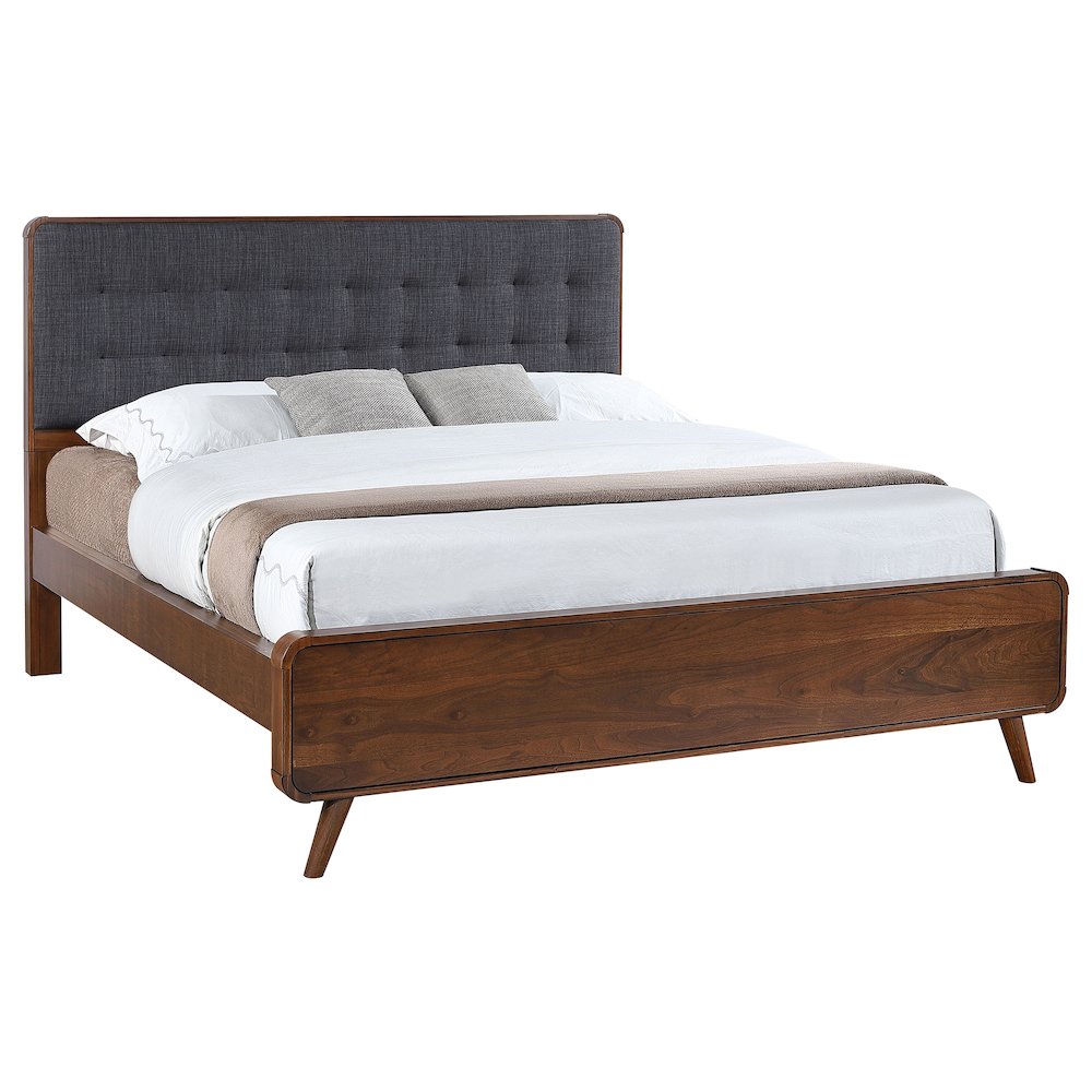 Robyn Wood California King Panel Bed Dark Walnut