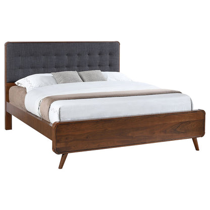 Robyn Wood California King Panel Bed Dark Walnut