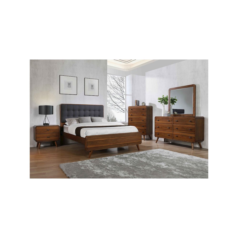 Robyn Wood Queen Panel Bed Dark Walnut