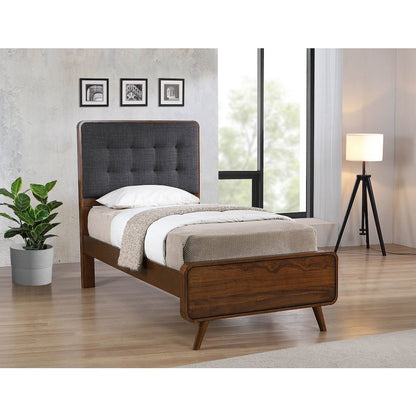 Robyn Wood Twin Platform Bed Dark Walnut