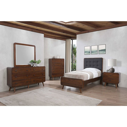 Robyn Wood Twin Platform Bed Dark Walnut