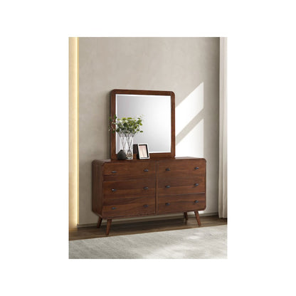 Robyn 6-drawer Dresser with Mirror Dark Walnut