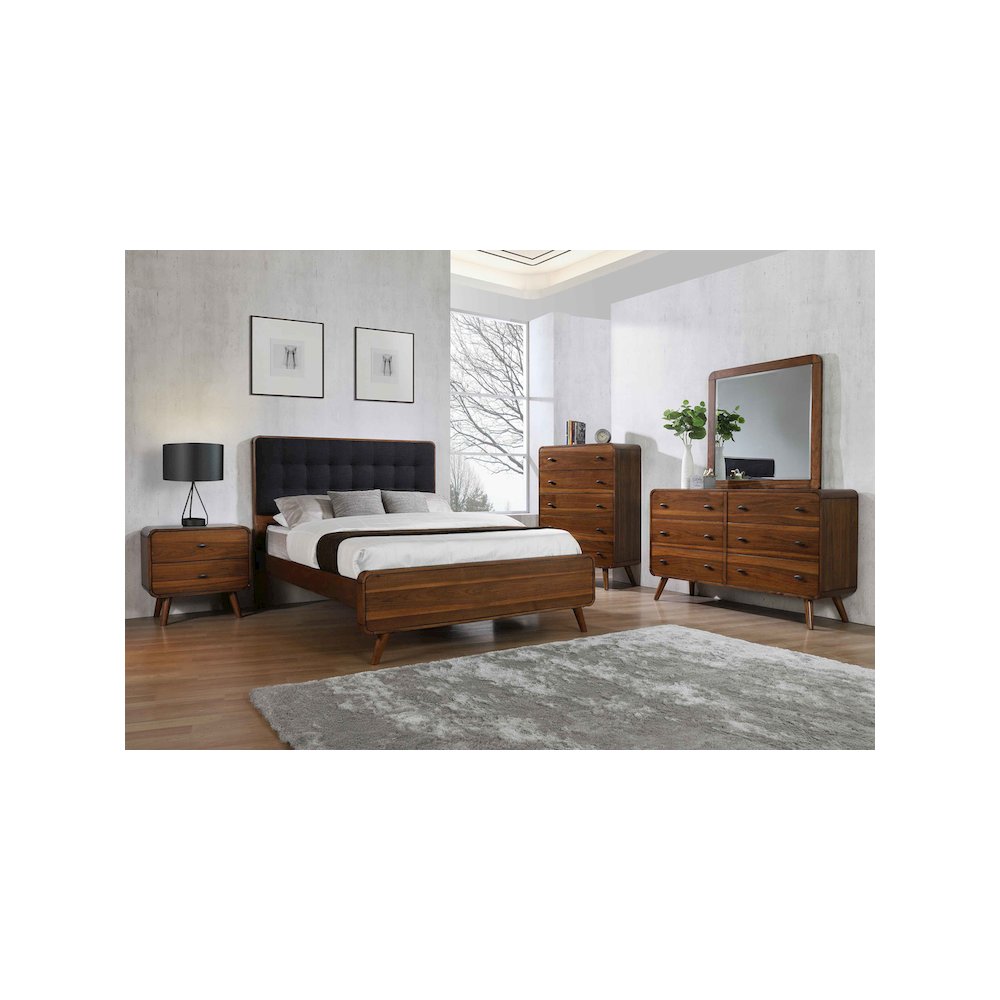 Robyn 6-drawer Dresser with Mirror Dark Walnut