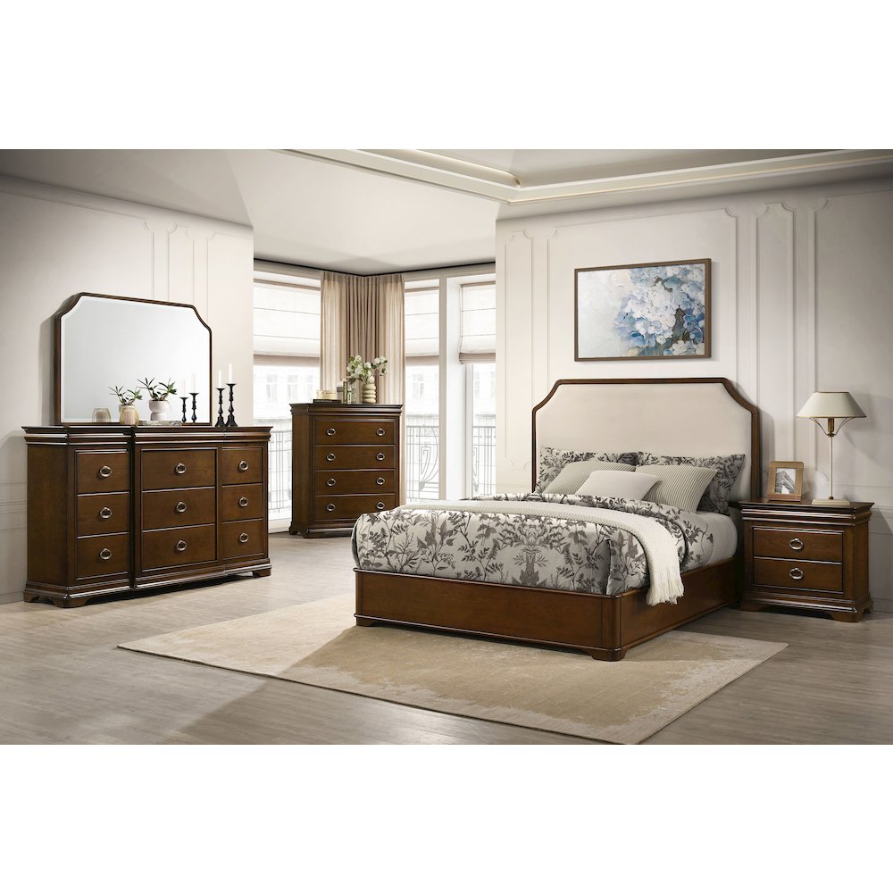 Garland 58-inch Queen Panel Bed Cream and Brown Cherry