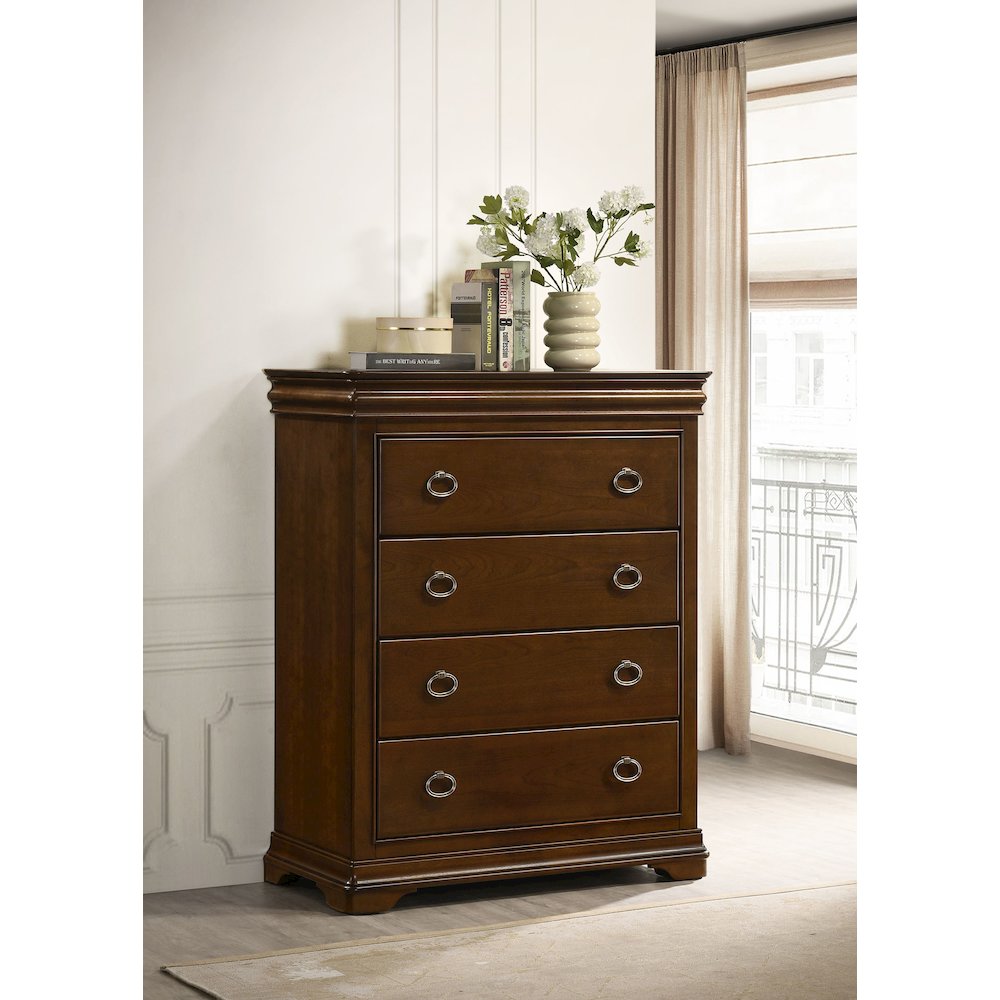 Garland 4-drawer Bedroom Chest of Drawers Brown Cherry