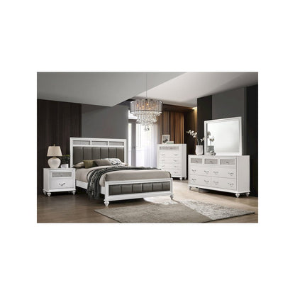 Barzini Wood Queen Panel Bed White