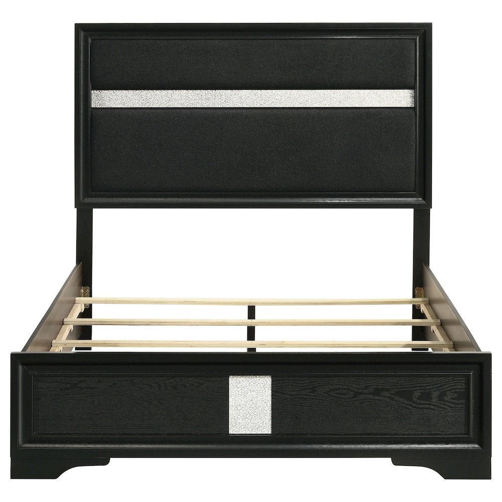 Miranda 54-inch Upholstered Full Panel Bed Black
