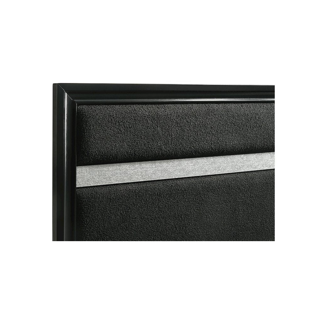 Miranda 54-inch Upholstered Twin Panel Bed Black