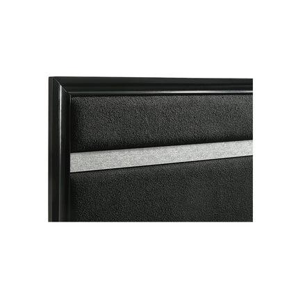 Miranda 54-inch Upholstered Twin Panel Bed Black