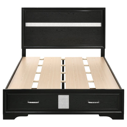 Miranda 51-inch Wood Full Storage Panel Bed Black