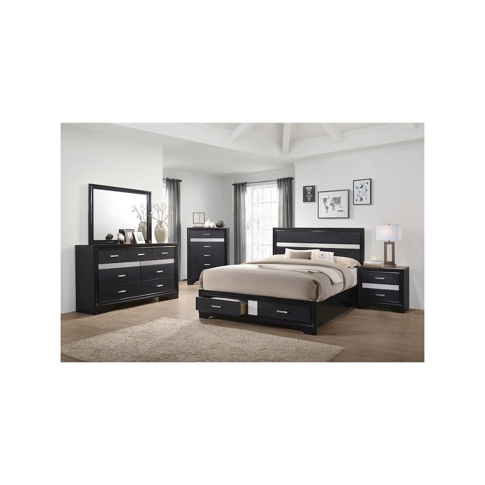 Miranda 5-piece Eastern King Bedroom Set Black