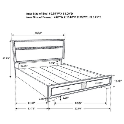 Miranda 51-inch Wood Queen Storage Panel Bed Black
