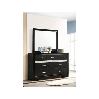 Miranda 7-drawer Dresser with Mirror Black