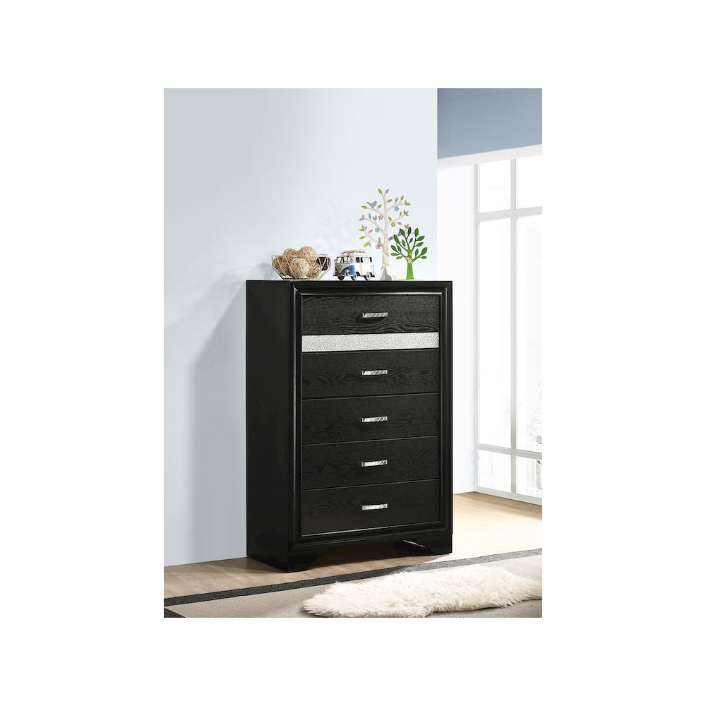 Miranda 5-drawer Bedroom Chest Black