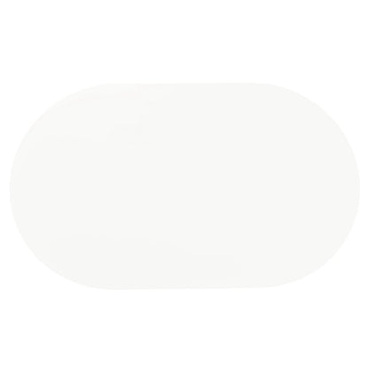 Retro Oval 60-inch Wood Top Dining Table White and Chrome