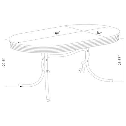 Retro 5-piece Oval Dining Table Set White and Black