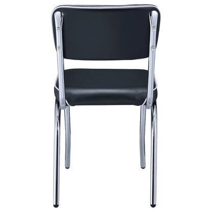 Retro Upholstered Dining Side Chair Black (Set of 2)