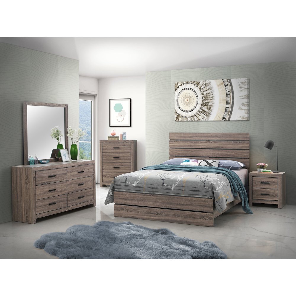Brantford 6-drawer Dresser with Mirror Barrel Oak