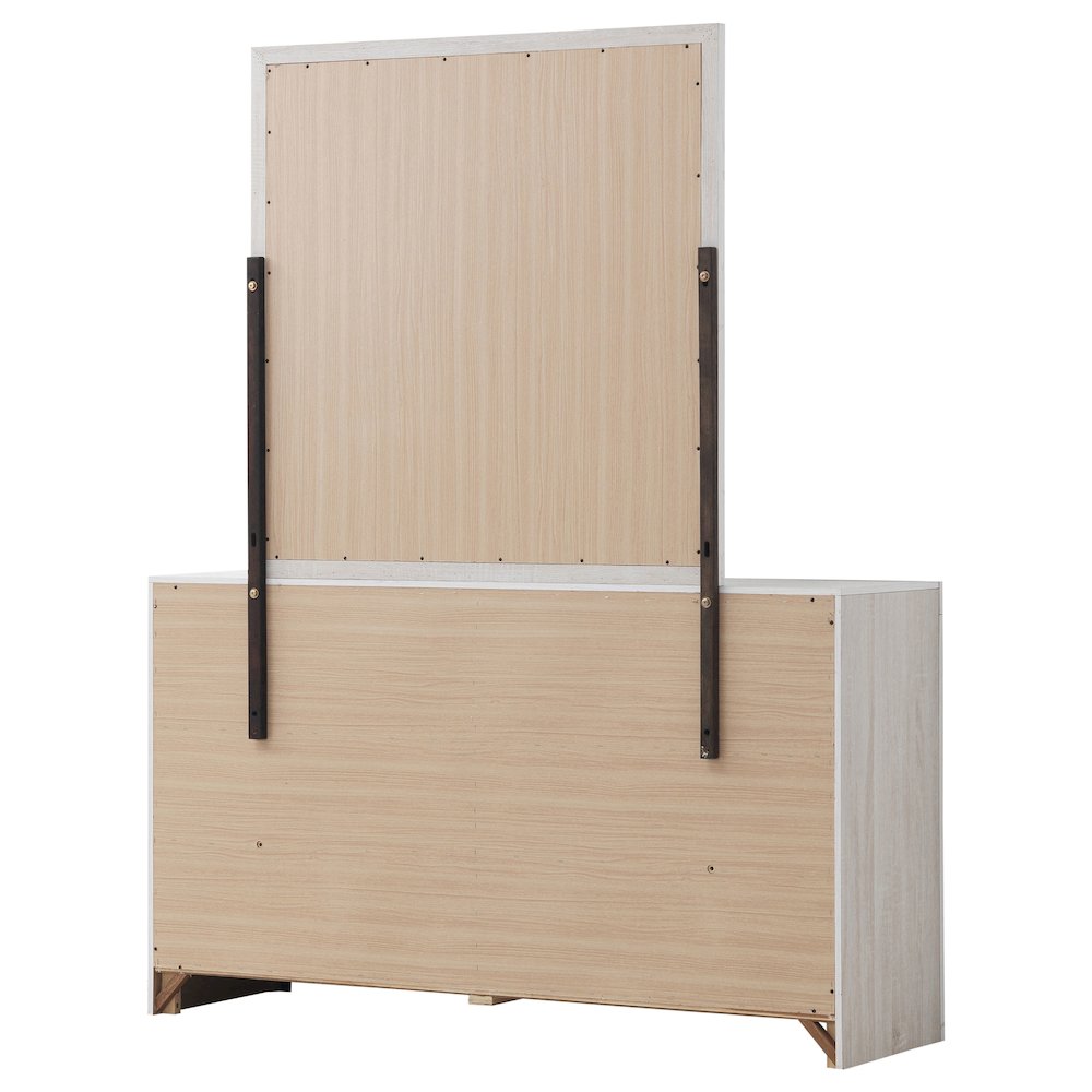 Brantford 6-drawer Dresser with Mirror Coastal White