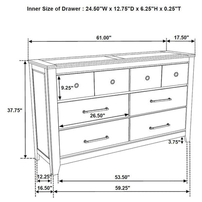 Hazlewood 4-piece Eastern King Bedroom Set Vineyard Oak
