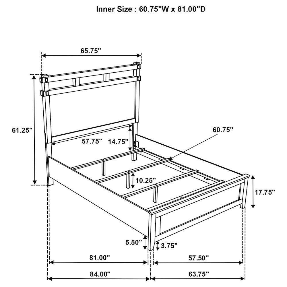 Hazlewood 59-inch Queen Panel Bed Vineyard Oak