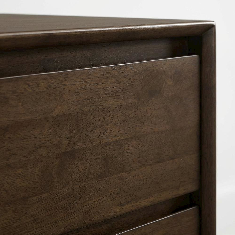 Warm Brown 2-Drawer Nightstand with Transitional Style and Classic Finish