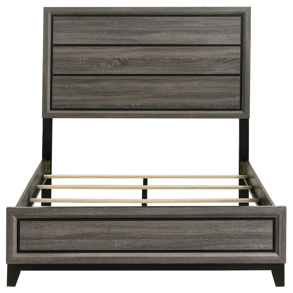 Watson Wood Full Panel Bed Grey Oak