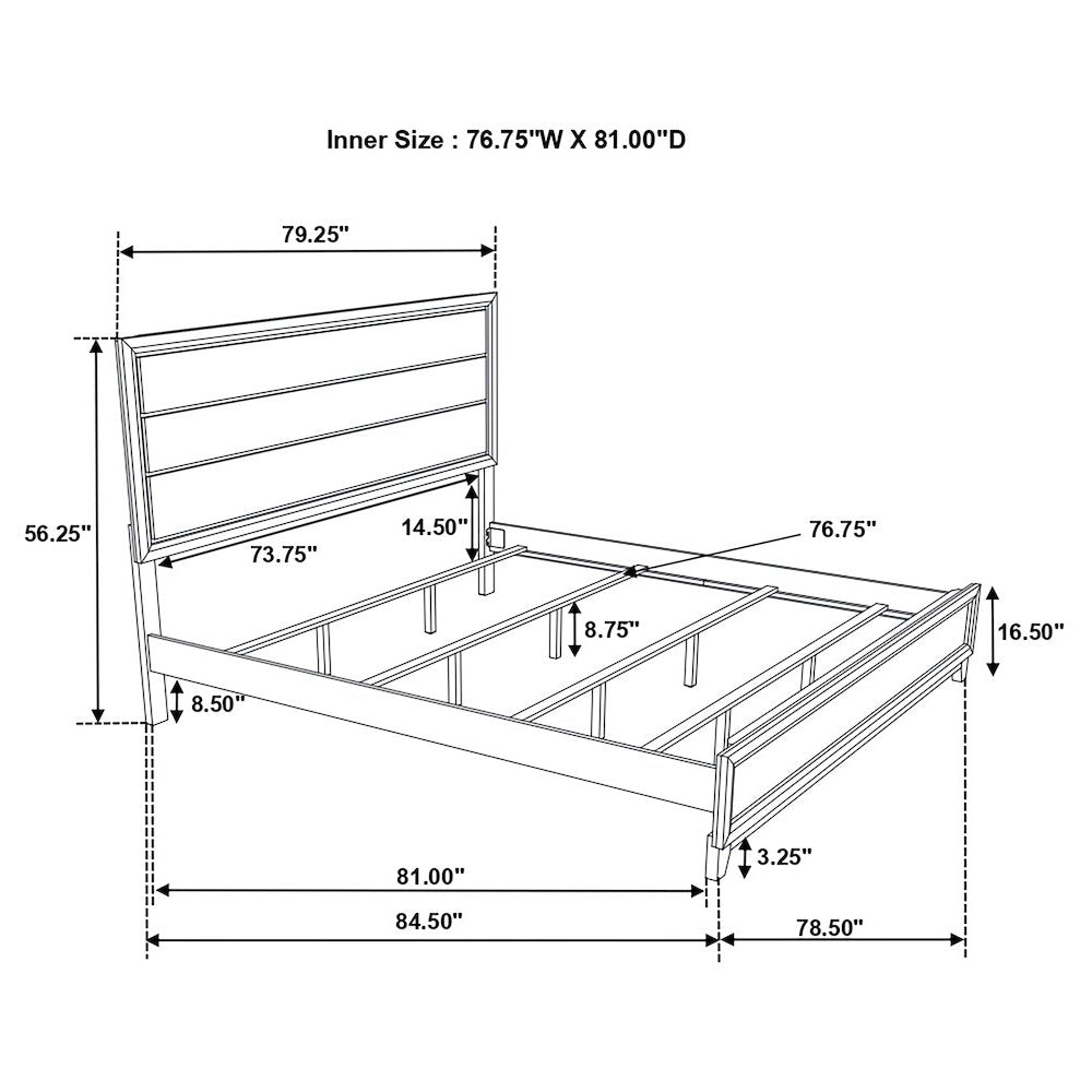 Watson Wood Eastern King Panel Bed Grey Oak