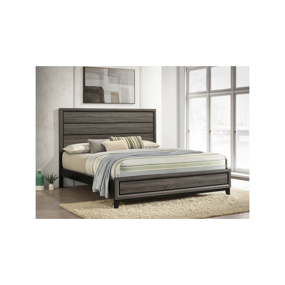 Watson Wood California King Panel Bed Grey Oak