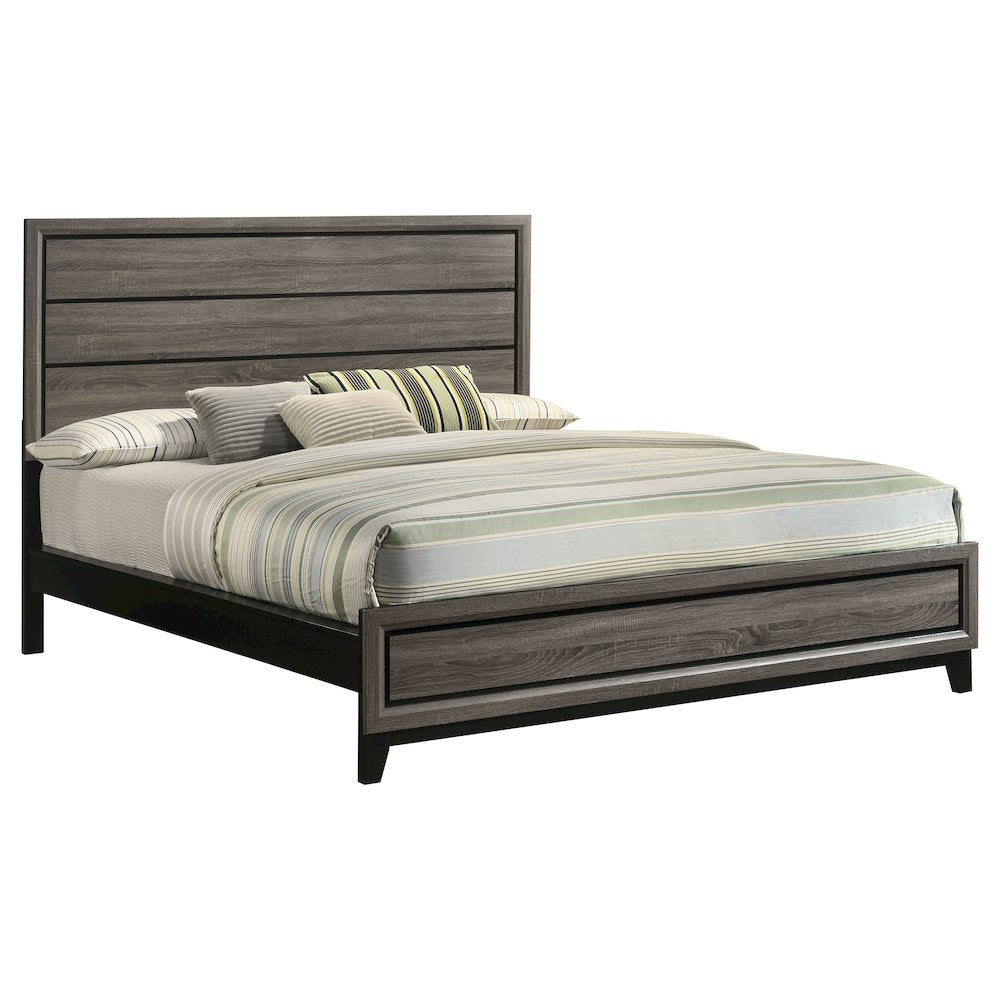 Watson Wood California King Panel Bed Grey Oak