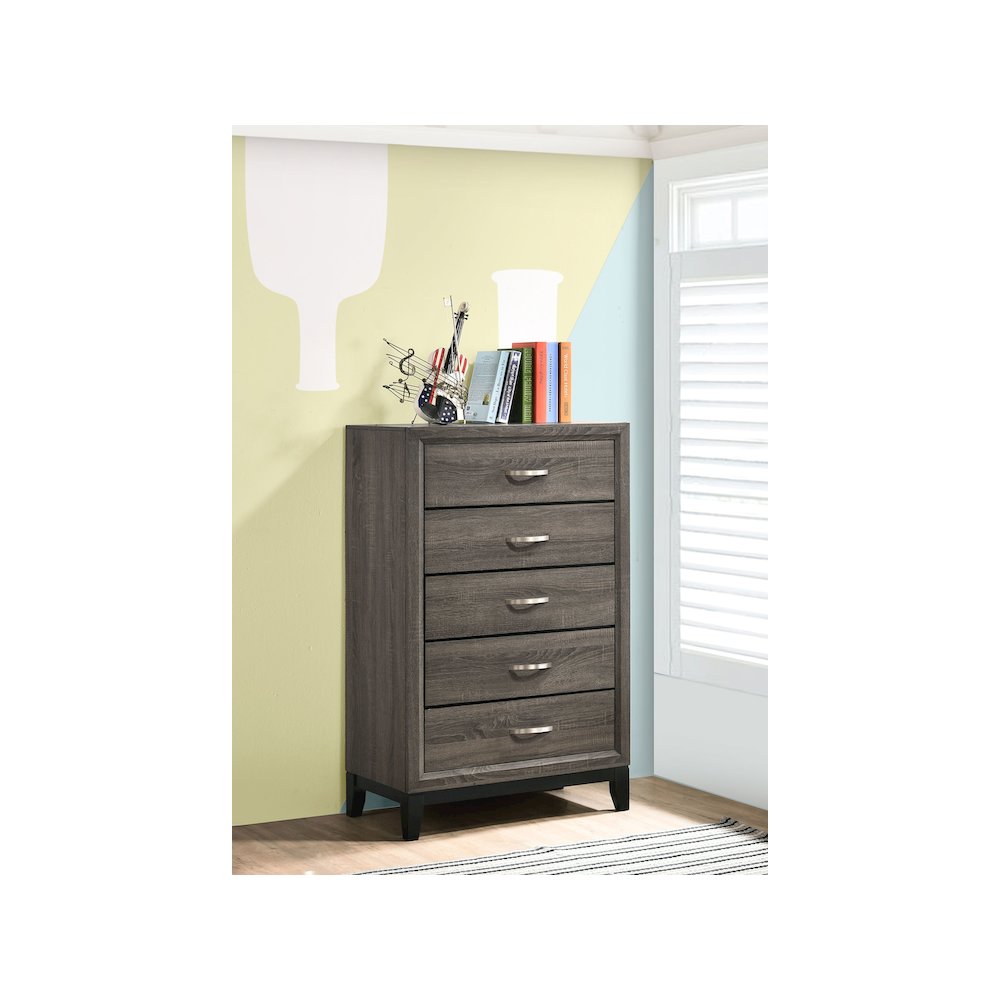 Watson 5-drawer Bedroom Chest Grey Oak