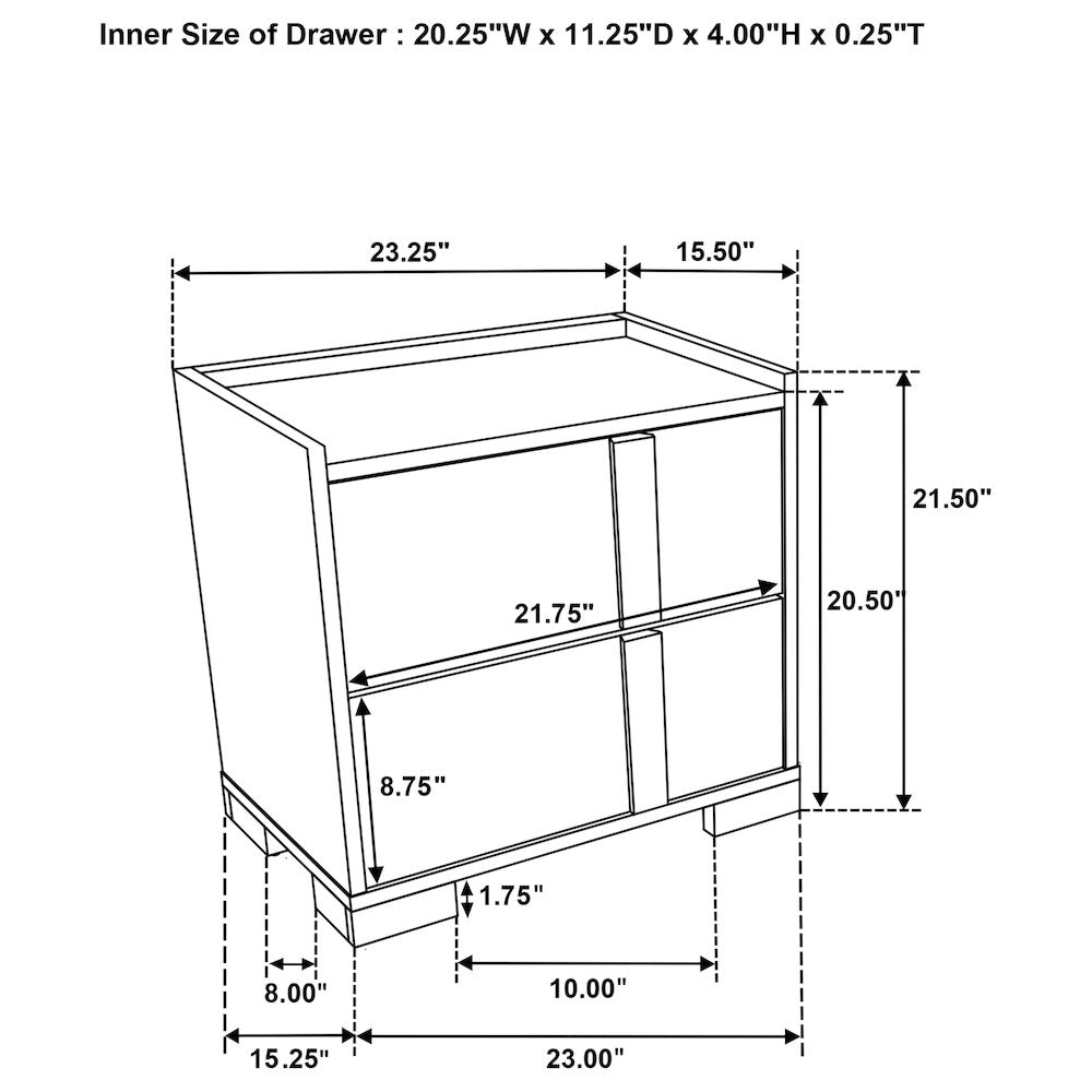 Hyland 2-drawer Nightstand Bedside Table Natural