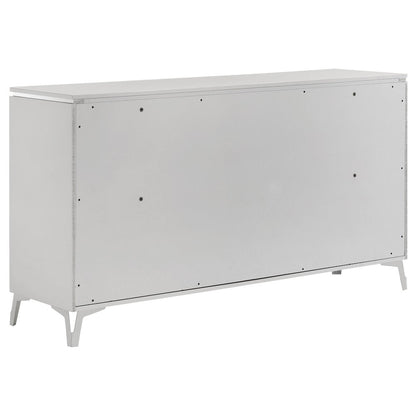 Cassia 5-piece Queen LED Bedroom Set White High Gloss