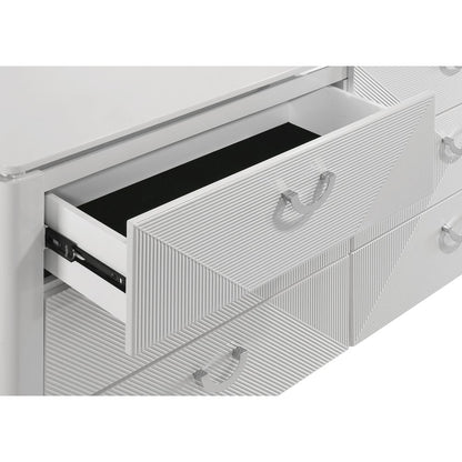 Cassia 6-drawer Bedroom Dresser Cabinet White High Gloss