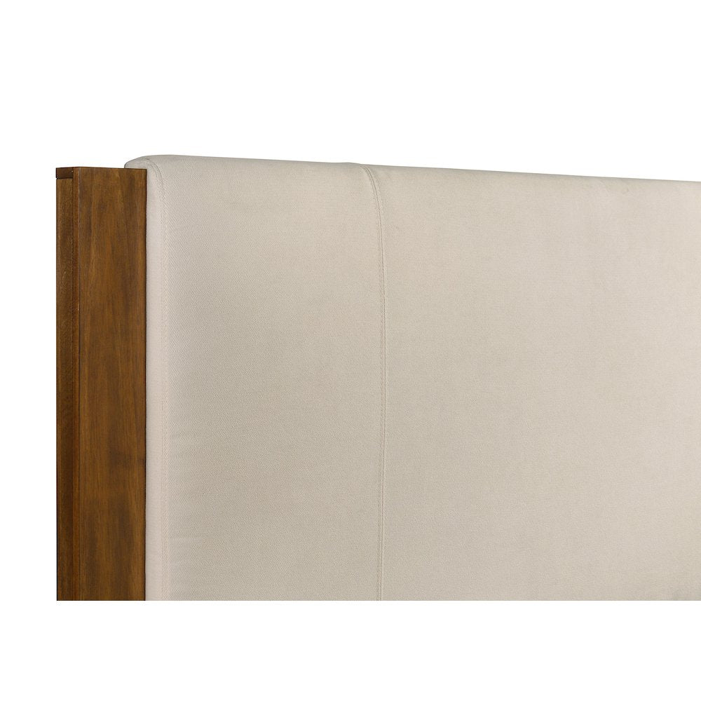 Adderley California King Wood Panel Bed Cream and Warm Brown