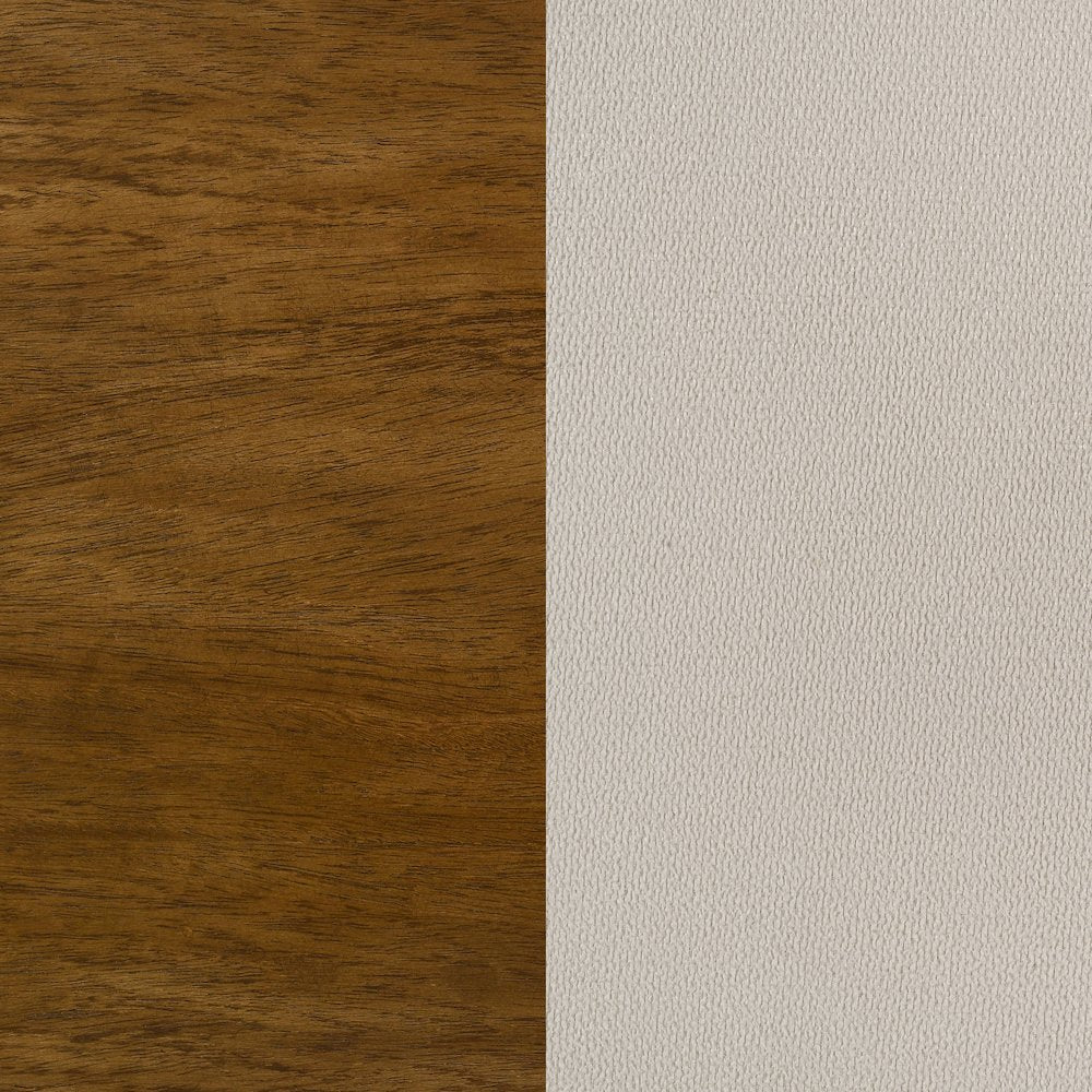 Adderley California King Wood Panel Bed Cream and Warm Brown