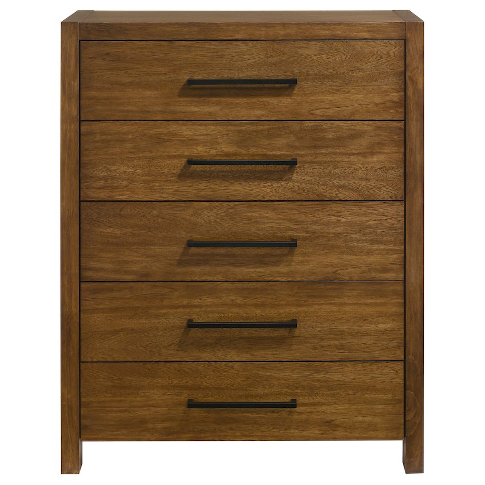 Adderley 5-drawer Bedroom Chest of Drawers Warm Brown