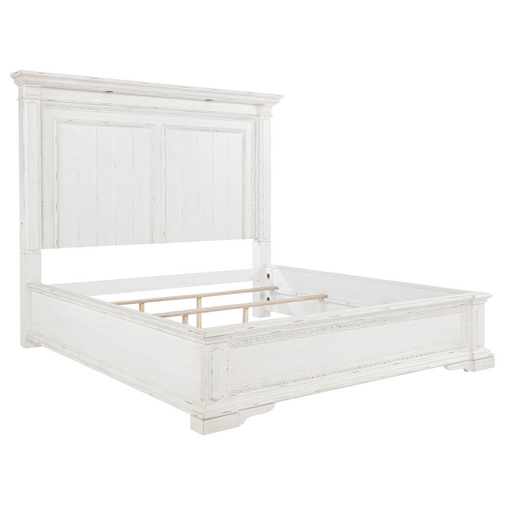 McKinney Eastern King LED Light Panel Bed Vintage White