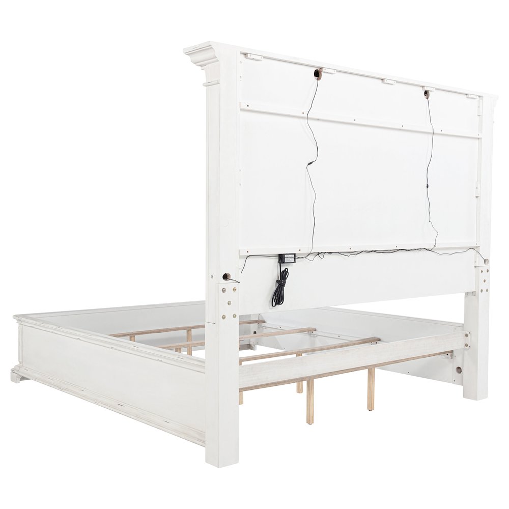 McKinney Eastern King LED Light Panel Bed Vintage White