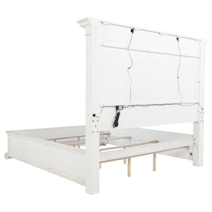 McKinney Eastern King LED Light Panel Bed Vintage White